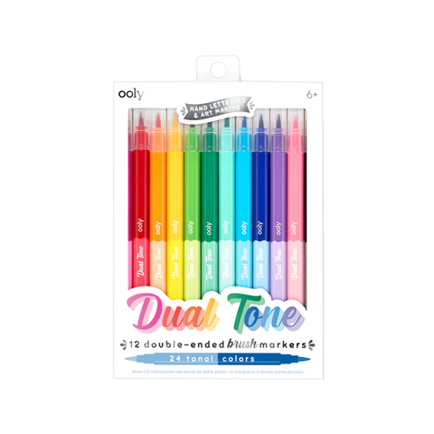 Ooly: Dual Tone: 12 Double-ended Brush Markers - Ages 6+