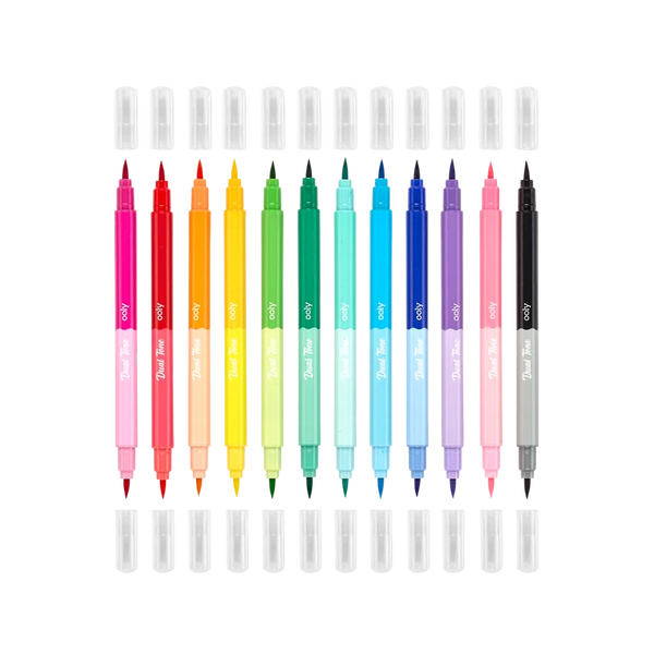 Ooly: Dual Tone: 12 Double-ended Brush Markers - Ages 6+