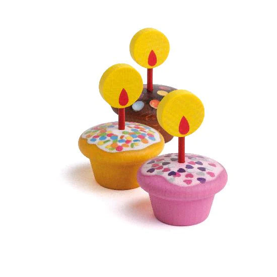 Erzi: Wooden Happy Birthday Muffins - Ages 3+