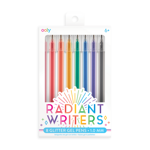 Radiant Writers: 8 Glitter Gel Pens - Ages 6+