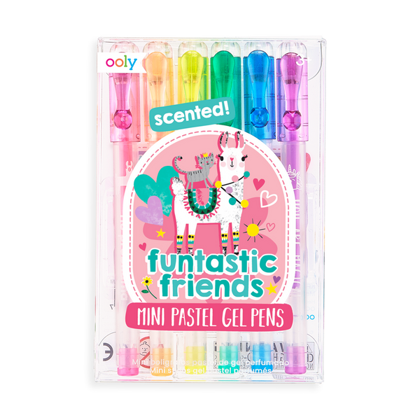 Funtastic Friends: 6 Mini Scented Pastel Gel Pens - Ages 3+