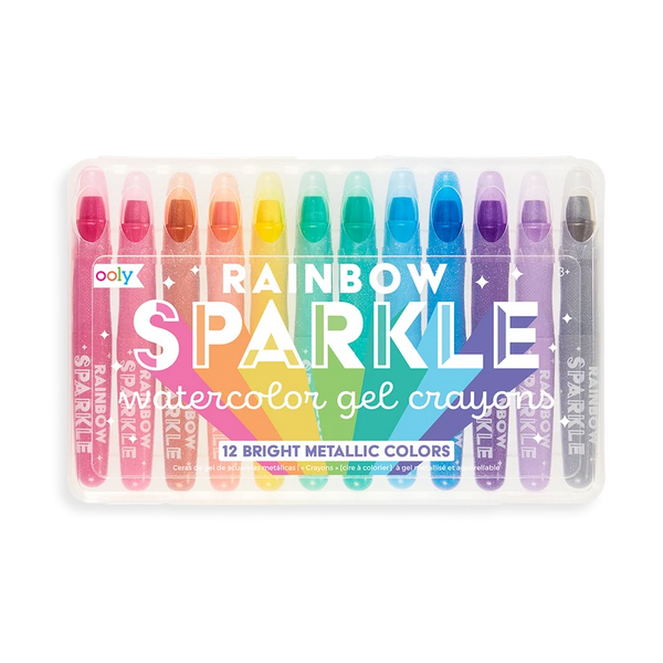 Rainbow Sparkle: 12 Watercolour Gel Crayons - Ages 3+