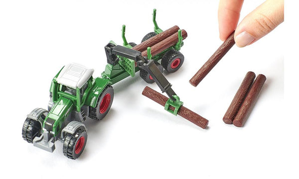Siku: Tractor with Forestry Trailer - Toy Vehicle - Ages 3+