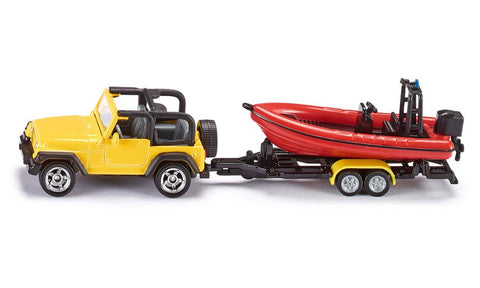 Siku: Jeep with Boat - Toy Vehicle - Ages 3+