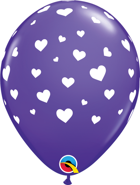 Random Hearts-a-round Latex Balloon 11"
