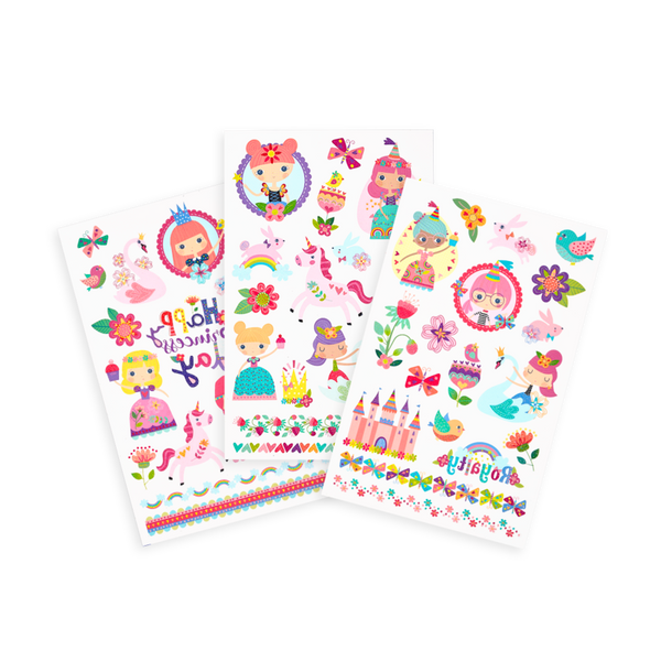 Tattoo-Palooza 3 Temporary Tattoo Sheets: Princess Garden - Ages 3+