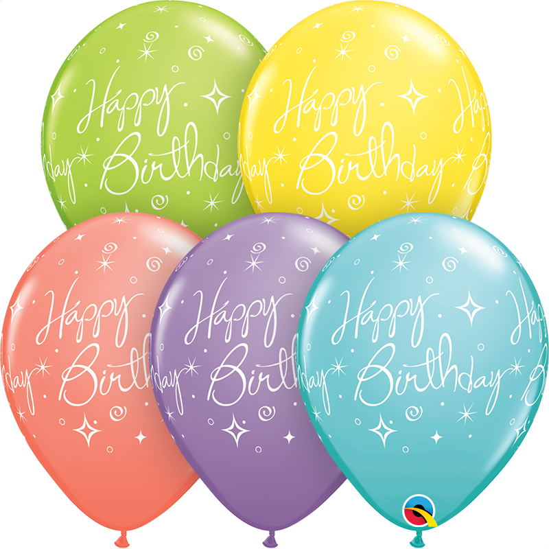 Birthday Elegant Sparkles Swirls Latex Balloon 11 Playful Minds