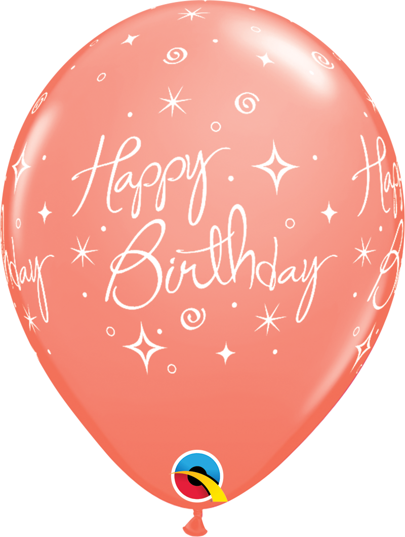 Birthday Elegant Sparkles & Swirls Latex Balloon 11"