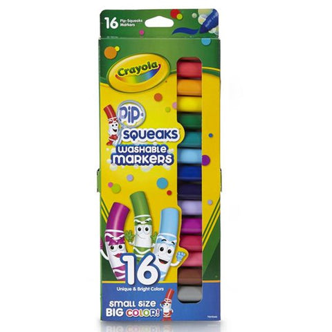 Markers: Pip-Squeaks, Washable Broad Line, 16 Count - Ages 3+