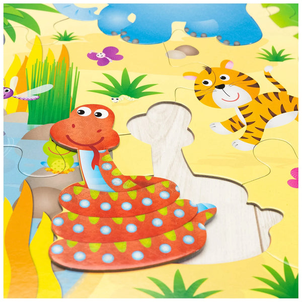 30pc Puzzle: Giant Floor Puzzle with 8 Templates: Jungle - Ages 3+