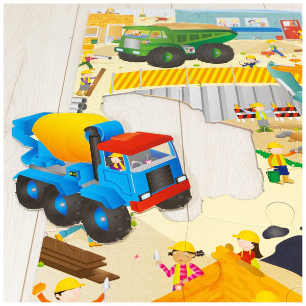 30 Piece Puzzle: Giant Floor Puzzle with 8 Templates Construction - Ages 3+