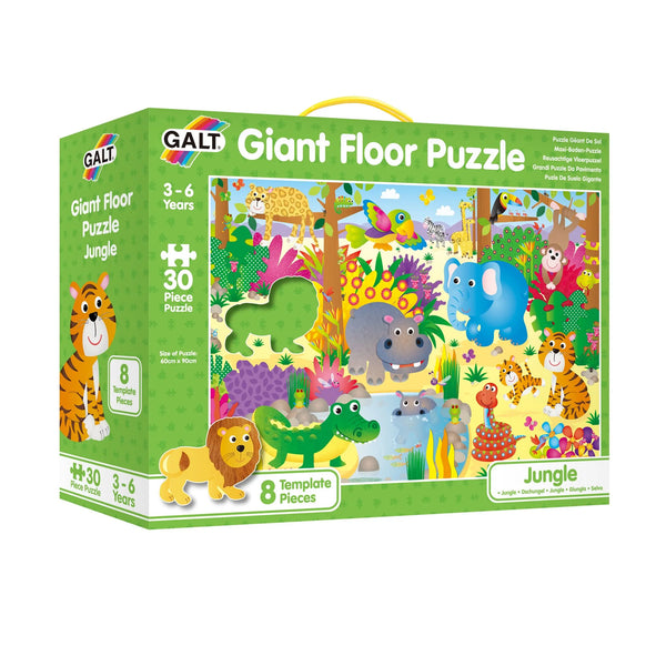 30pc Puzzle: Giant Floor Puzzle with 8 Templates: Jungle - Ages 3+