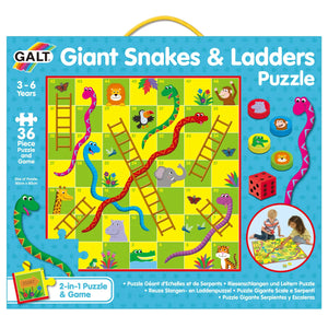 36pc Puzzle: Giant Snakes & Ladders Puzzle + Game - Ages 3+