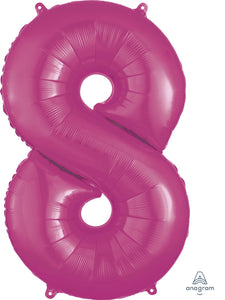 34" Balloon: Giant Number 8 - Multiple Colours Available