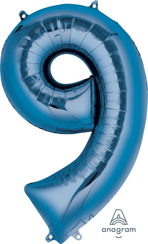 34" Balloon: Giant Number 9 - Multiple Colours Available
