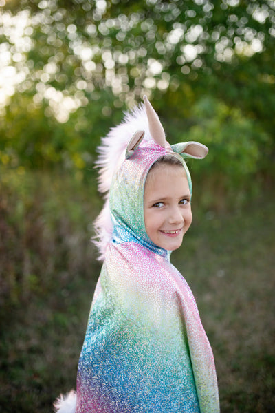 GP: Rainbow Reversible Unicorn/Dragon Cape - Size 5-6