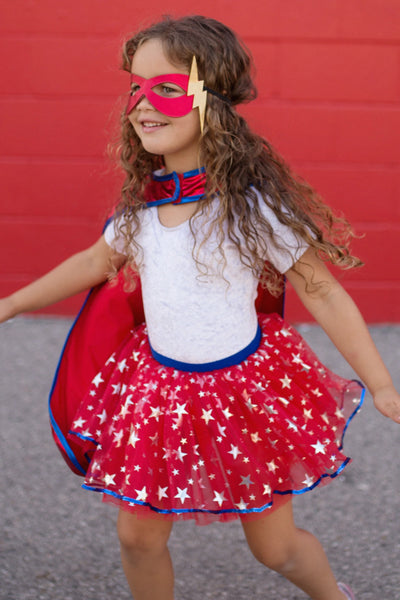 Superhero Tutu, Cape & Mask Set Red