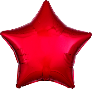 Metallic Red Star Balloon 19"