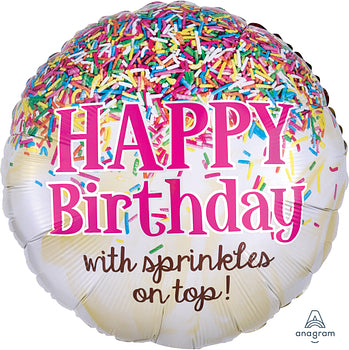Sprinkles on Top Birthday Balloon 17"