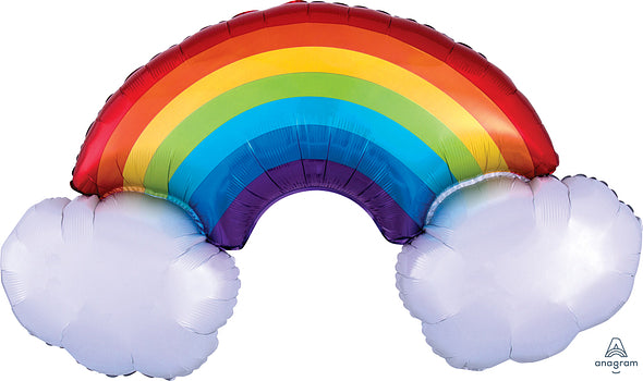 Rainbow with Clouds Balloon 37"