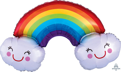 Rainbow with Clouds Balloon 37"
