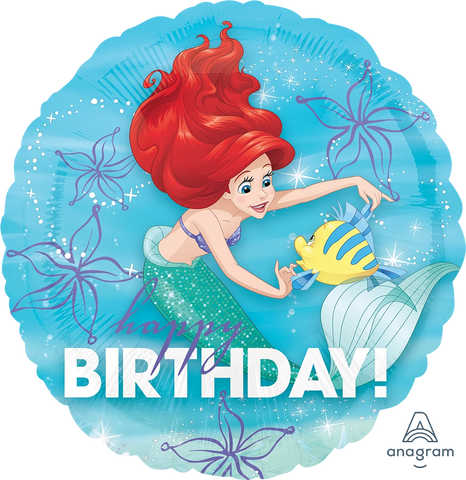 Ariel Dream Big Happy Birthday Balloon 17"
