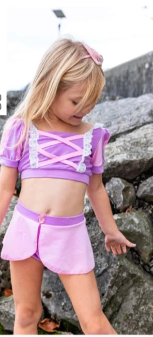 Rapunzel 2-Piece Swim Suit: UPF 50+ - Size 5-6