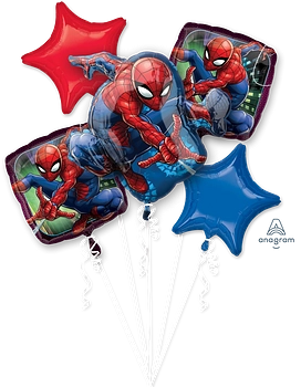 5 Balloon Bouquet: Spider-man