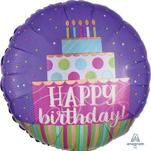 Birthday Cake Swirls Balloon 17"