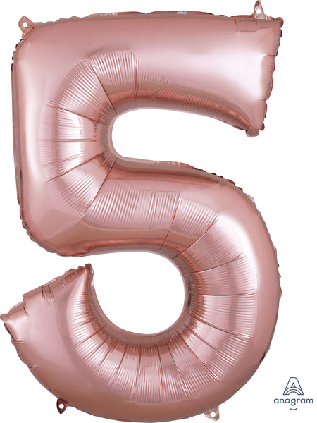 34" Balloon: Giant Number 5 - Multiple Colours Available