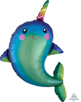Happy Narwhal Balloon 39"