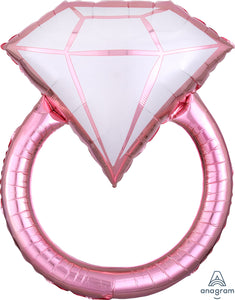 Blush Wedding Ring Balloon 30"