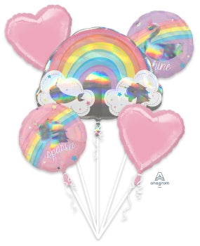 Magical Rainbow 5 Balloon Bouquet