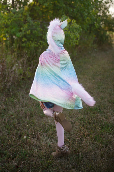 GP: Rainbow Reversible Unicorn/Dragon Cape - Size 5-6