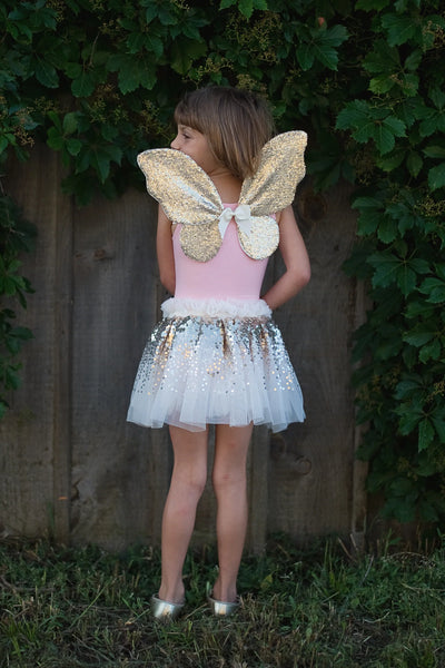 GP: Gracious Gold Sequins Tutu, Wings and Wand Set - Size 4-6