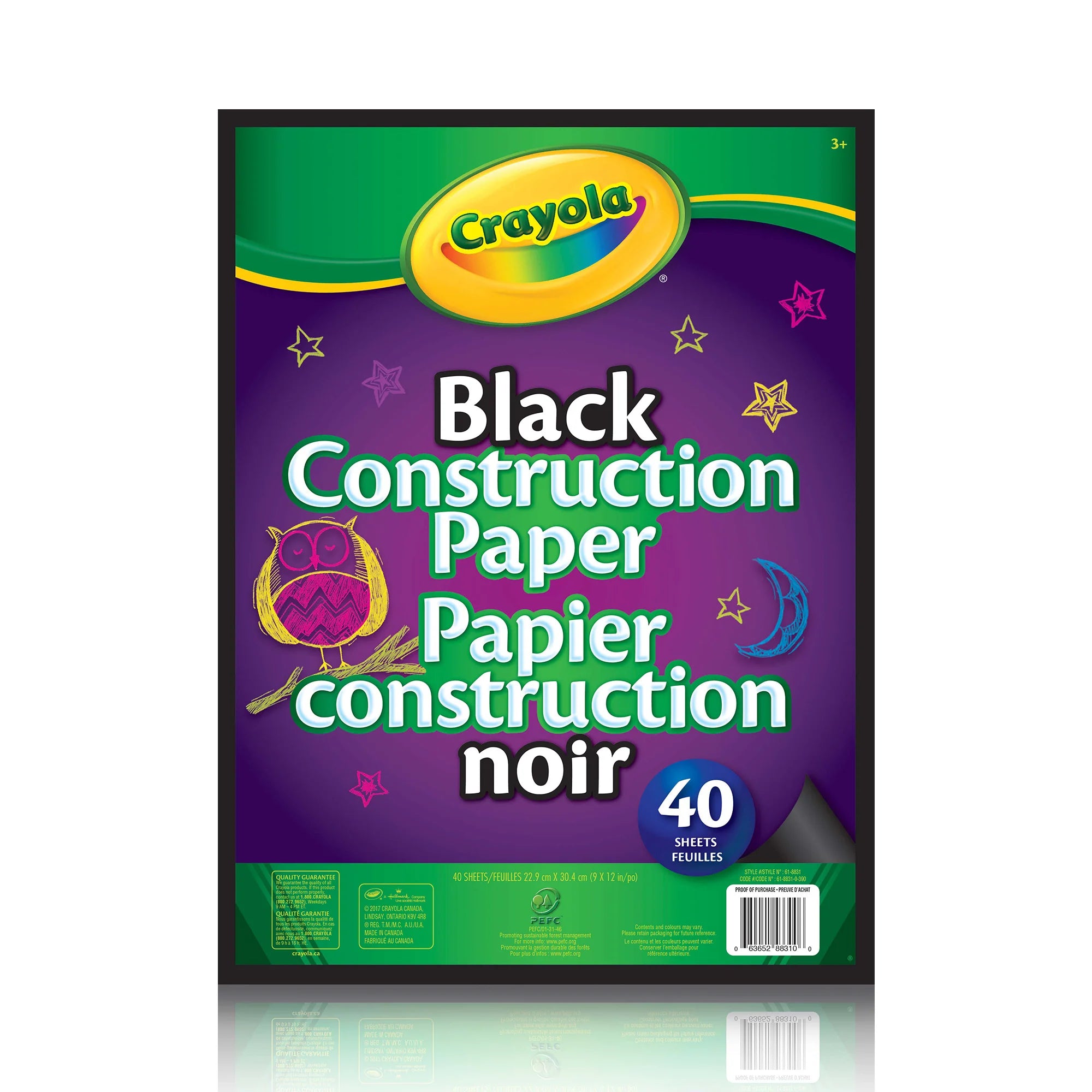 Construction Paper: Black, 40 Pages - Ages 3+