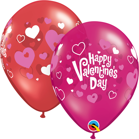 Valentine's Pink Hearts Balloon 11"