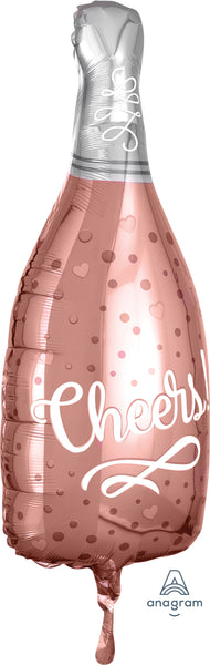 Cheers Rose Bottle Balloon 26"