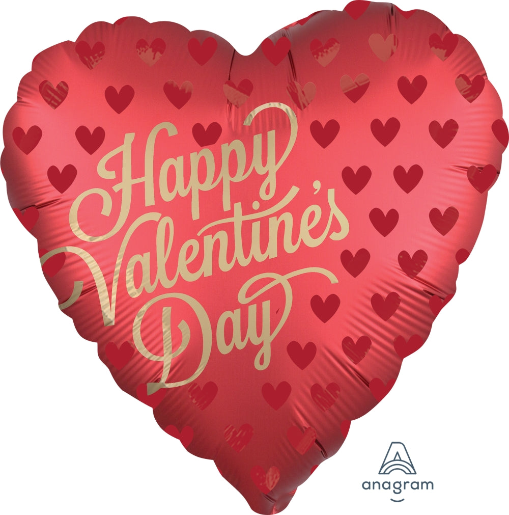 Happy Valentine's Day Satin Infused Sangria Heart Balloon 18"