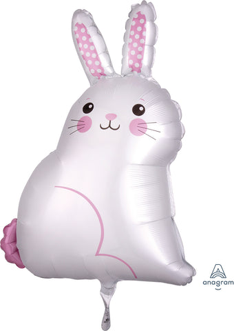 22" Balloon: White Satin Bunny