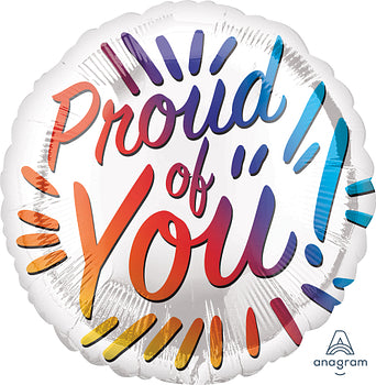 Proud of You Rainbow Letters Balloon 17"