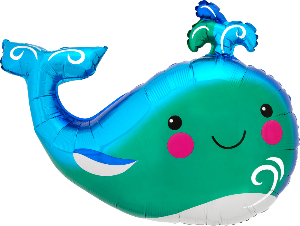 Happy Whale Balloon 34"