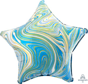 Marblez™ Blue Decorator Star Balloon 19"