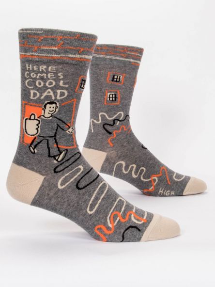Here Comes Cool Dad Men's Crew Socks - Size 7-12