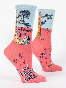 I Heard You and I Don't Care Women's Crew Socks - Size 5-10