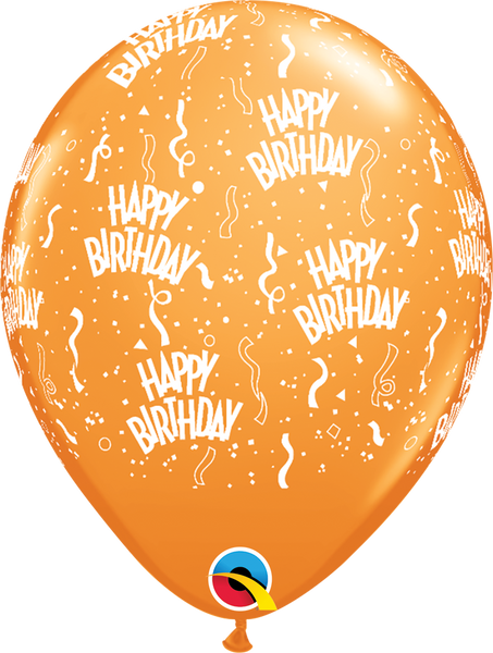 Birthday-a-Round Latex Balloon 11": Multiple Colours Available