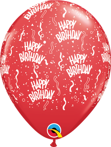 Birthday-a-Round Latex Balloon 11": Multiple Colours Available