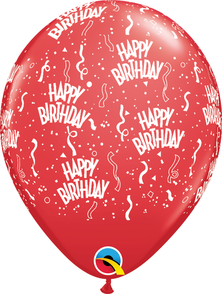 11" Latex Balloon: Birthday-a-Round