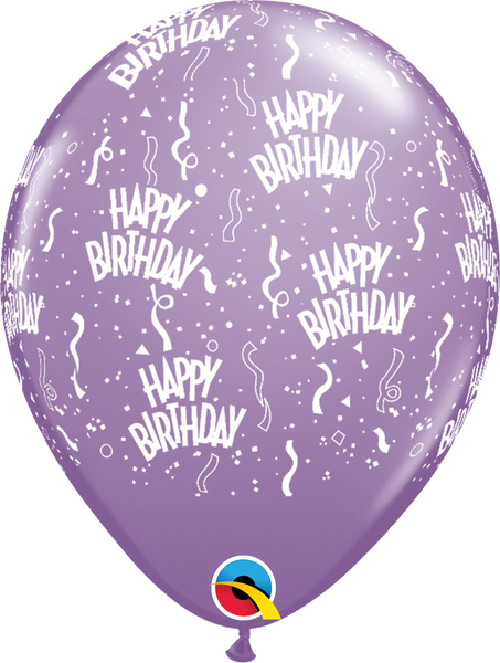11" Latex Balloon: Birthday-a-Round