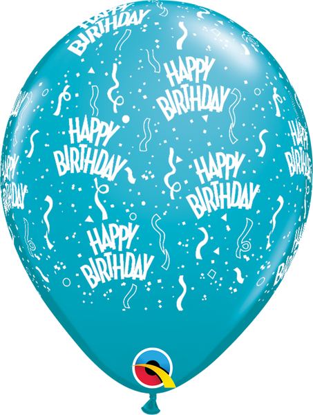 11" Latex Balloon: Birthday-a-Round